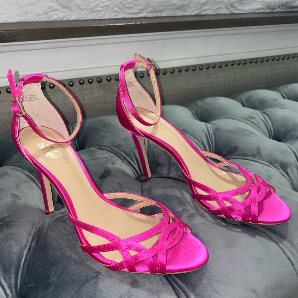 Jewel by Badgley Mischka Hot Pink Satin Heels